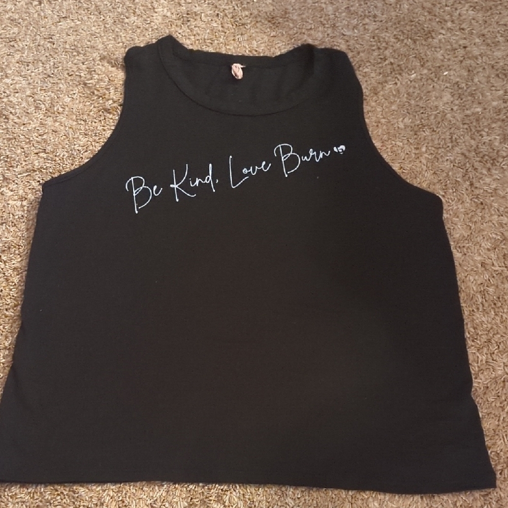 Burn Black Sleeveless Muscle Tank Top